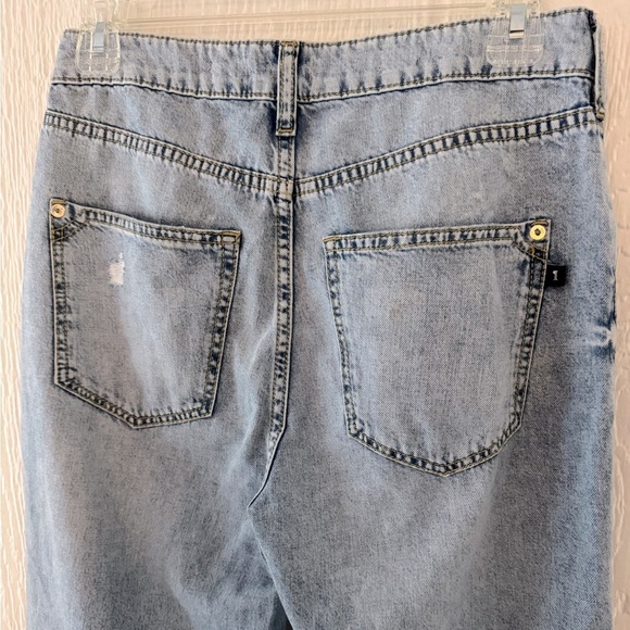 Pilcro Anthropologie Slim Straight Jeans 25P Light Wash Distressed Wide Leg - Picture 5 of 6